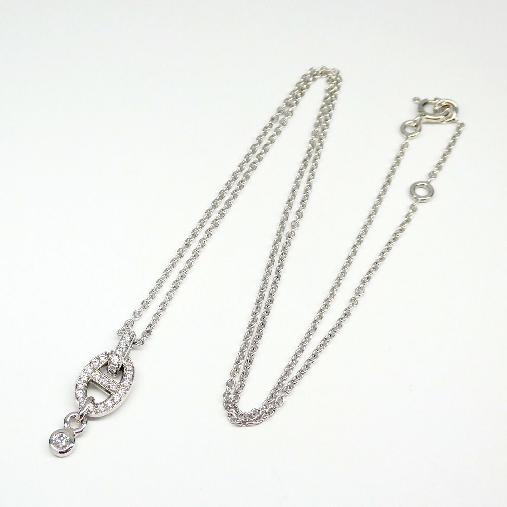 Hermes Necklace Chaine D'ancre PM Pavediamond White Gold — view 5