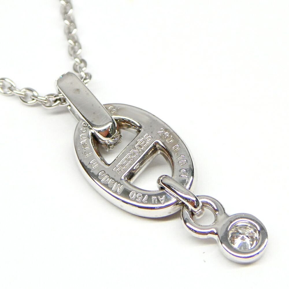 Hermes Necklace Chaine D'ancre PM Pavediamond White Gold — view 3