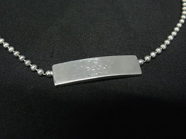 Gucci Bracelet Logo Plate Ball Chain Silver Double — view 2
