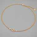 Dior CD Navy Necklace Around the 40.5 cm Crystal Pink Gold metal CD Signature