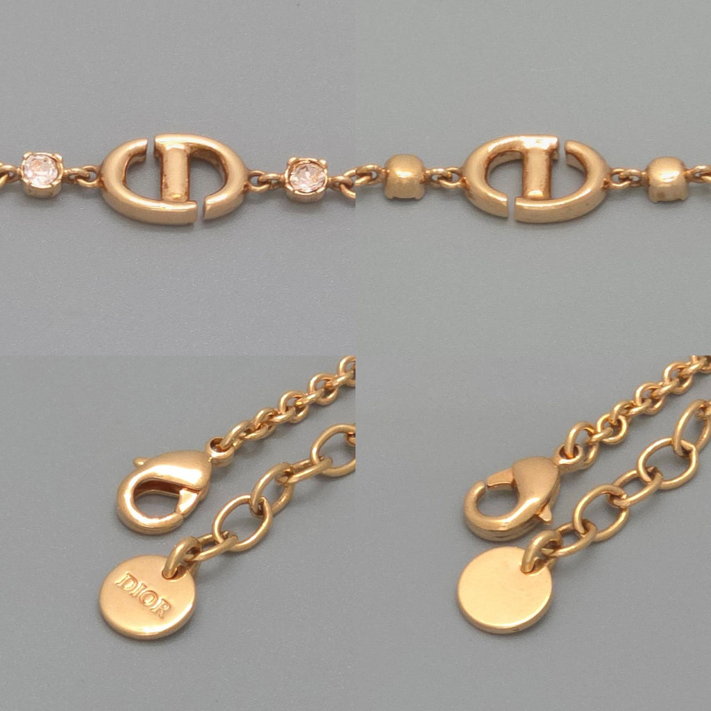 Dior CD Navy Necklace Around the 40.5 cm Crystal Pink Gold metal CD Signature — view 5