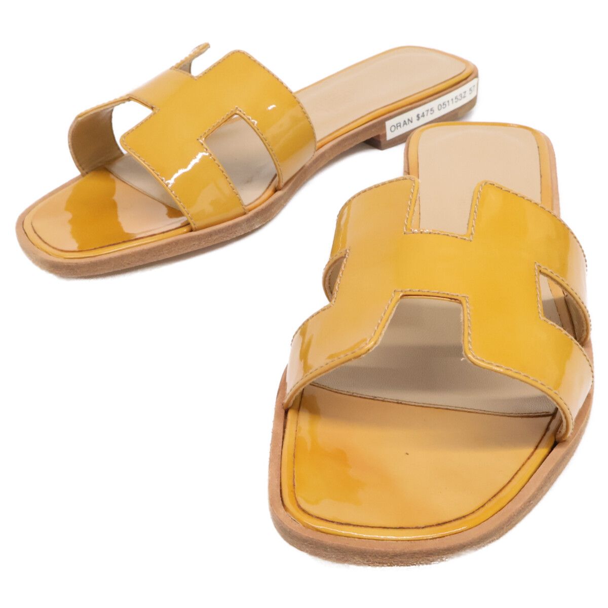 Hermes Oran Patent Sandals