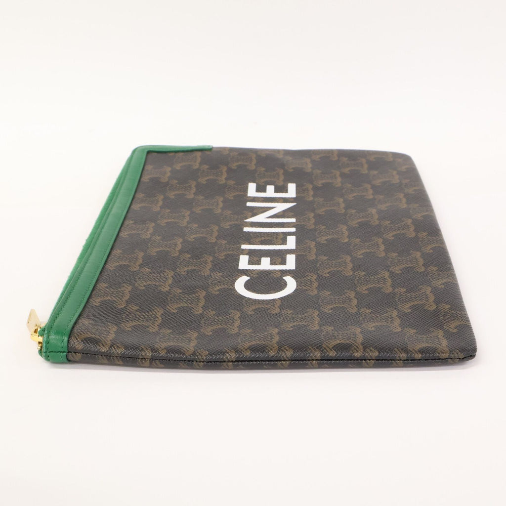Celine Triomphe Logo Print Clutch — view 4