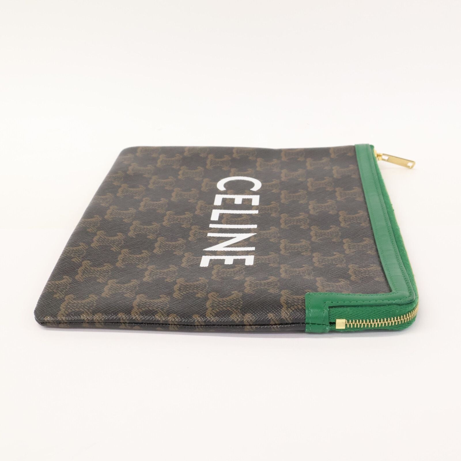 Celine Triomphe Logo Print Clutch — view 6