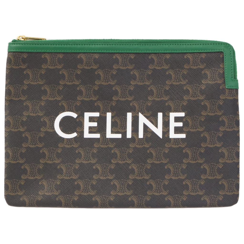 Celine Triomphe Logo Print Clutch