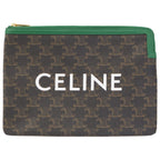 Celine Triomphe Logo Print Clutch