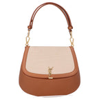 Saint Laurent Paris Sanro Lampari Beige Brown Canvas Metal Cassandralogo