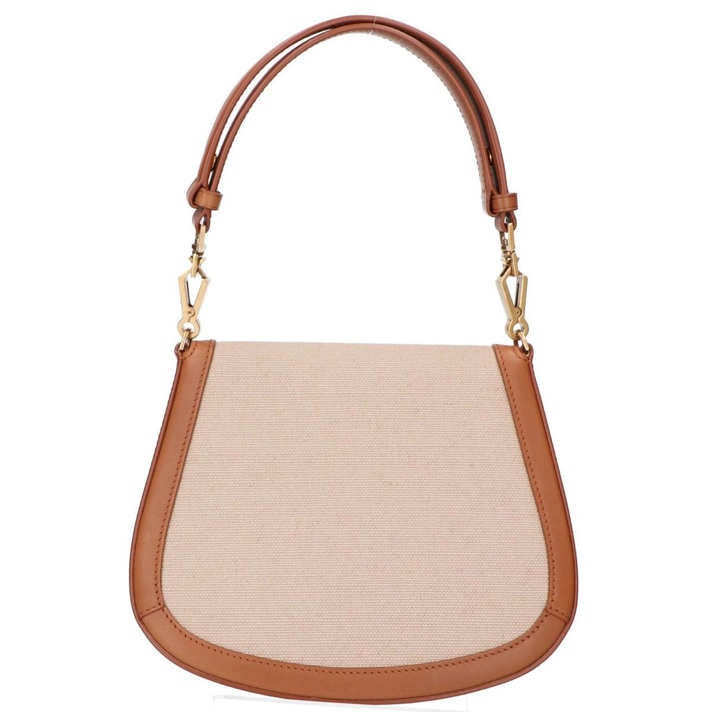 Saint Laurent Paris Sanro Lampari Beige Brown Canvas Metal Cassandralogo — view 3