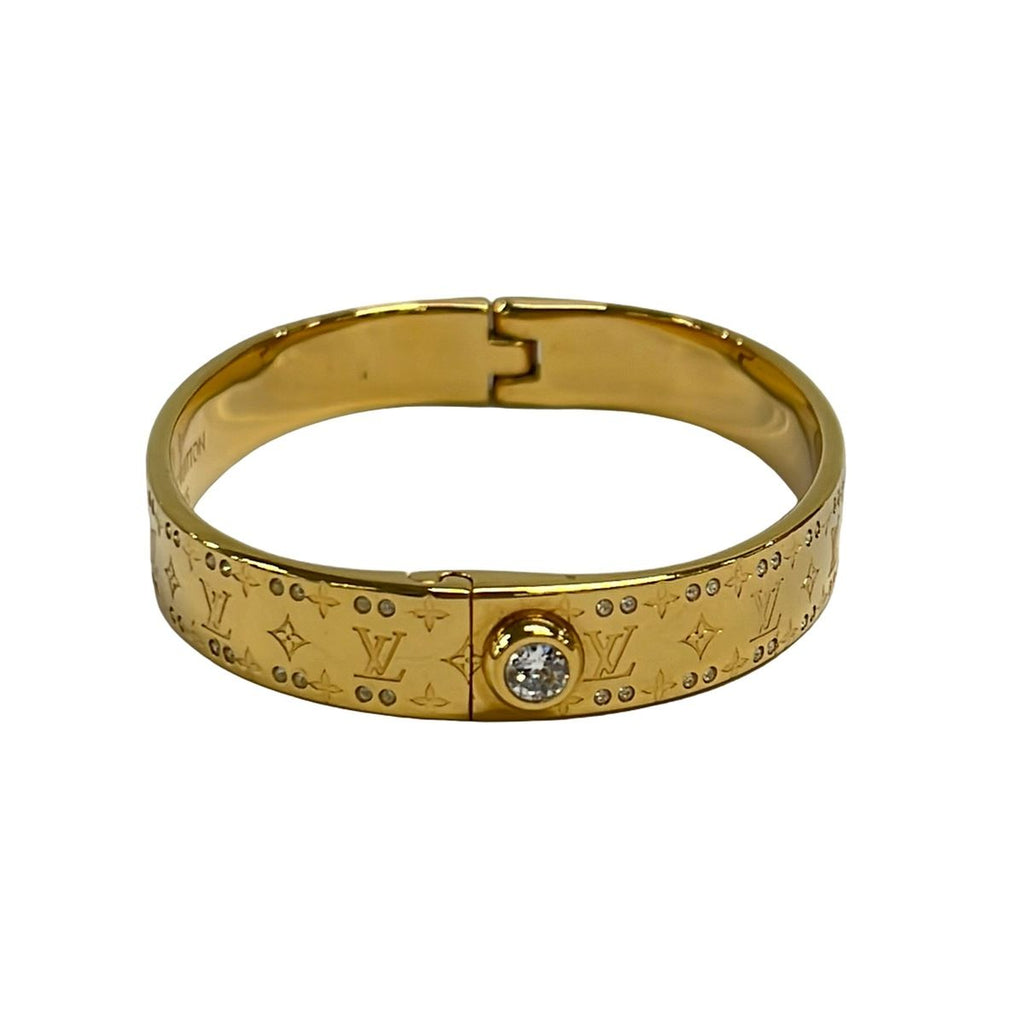 Louis Vuitton Bangle M Rigid Bracelet Nanogram Strass Gold Clear — view 2
