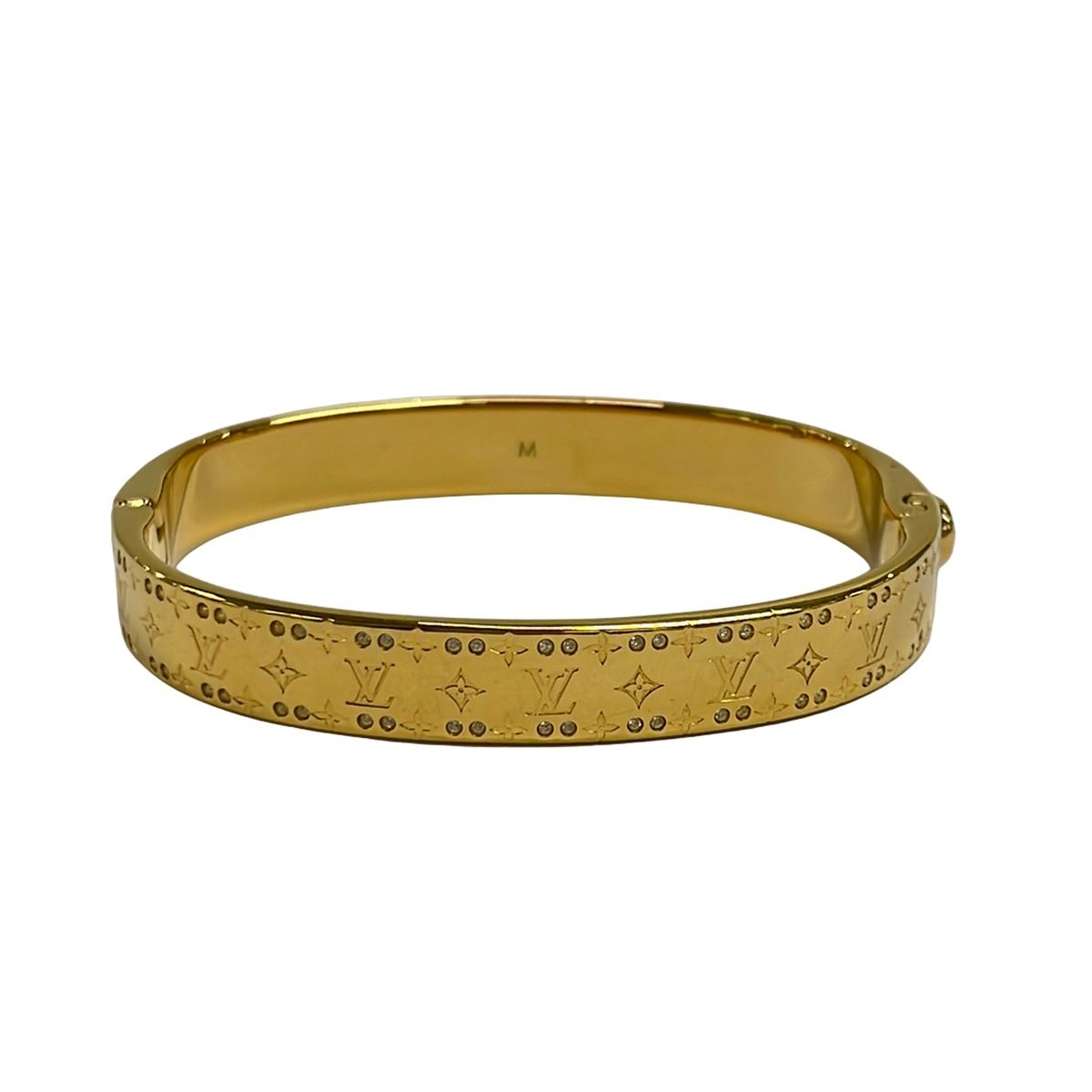 Louis Vuitton Bangle M Rigid Bracelet Nanogram Strass Gold Clear — view 3
