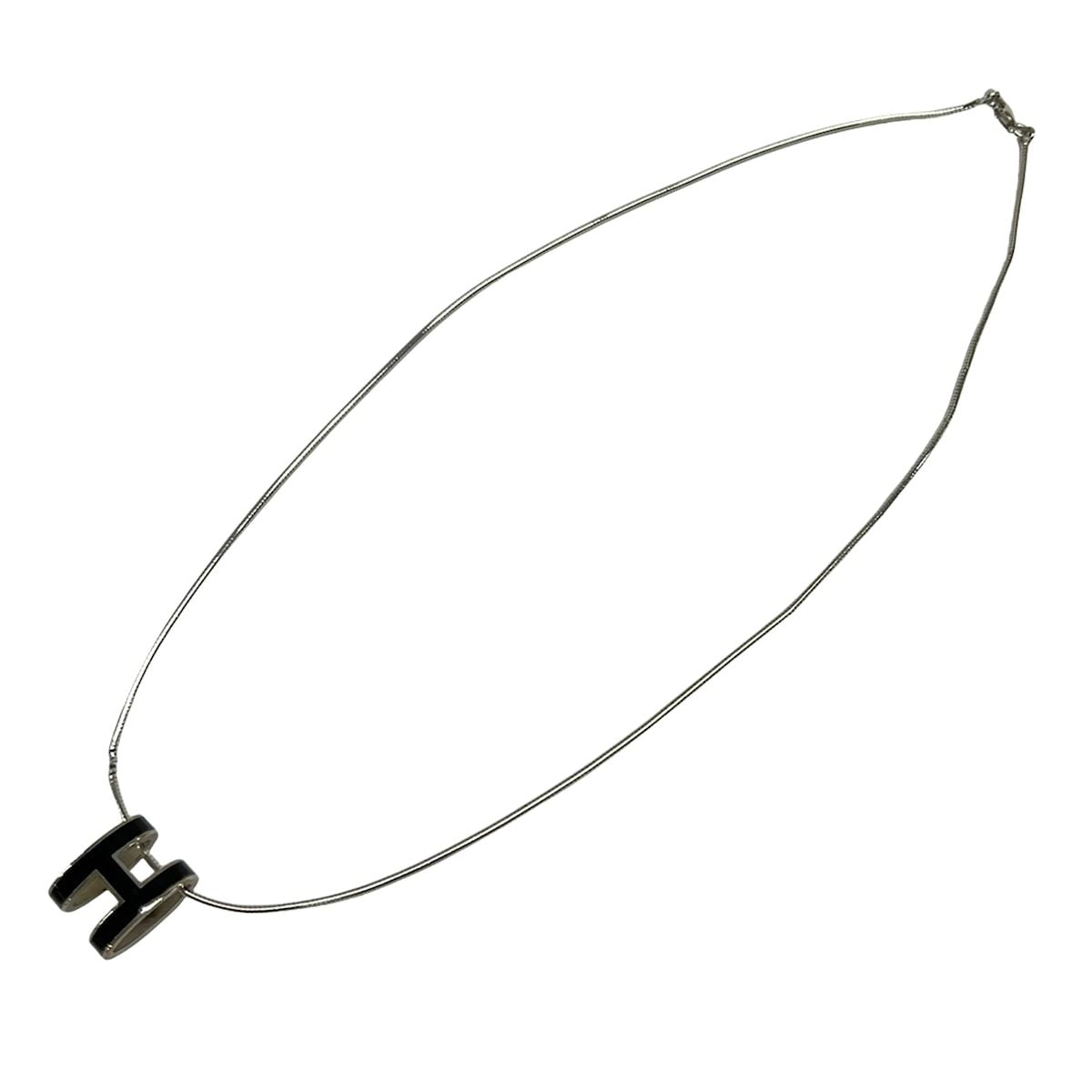 Hermes Necklace Pop Silver Black — view 2