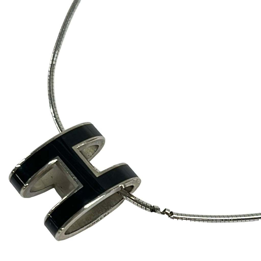 Hermes Necklace Pop Silver Black — view 4