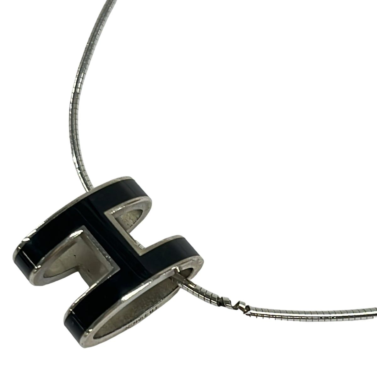 Hermes Necklace Pop Silver Black — view 4