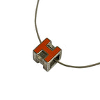Hermes Necklace Cage de Ash Silver Orange