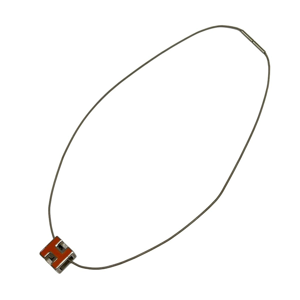 Hermes Necklace Cage de Ash Silver Orange — view 2