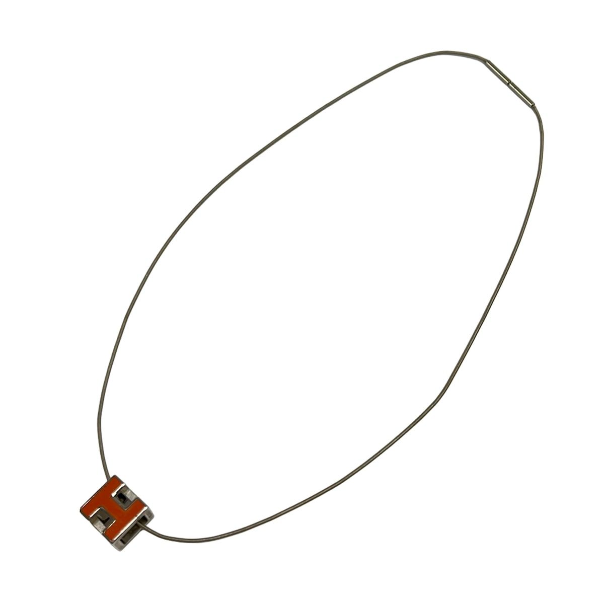Hermes Necklace Cage de Ash Silver Orange — view 2