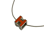 Hermes Necklace Cage de Ash Silver Orange — view 3