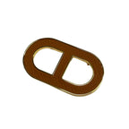 Hermes Brooch Chaine D'ancre Leather Gold Dark Brown
