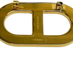 Hermes Brooch Chaine D'ancre Leather Gold Dark Brown — view 3
