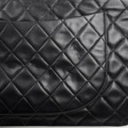 Chanel Big Quilted Single Flap Chain Shoulder Bag CC Logo Leather Black — view 4