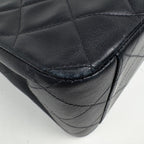 Chanel Big Quilted Single Flap Chain Shoulder Bag CC Logo Leather Black — view 3