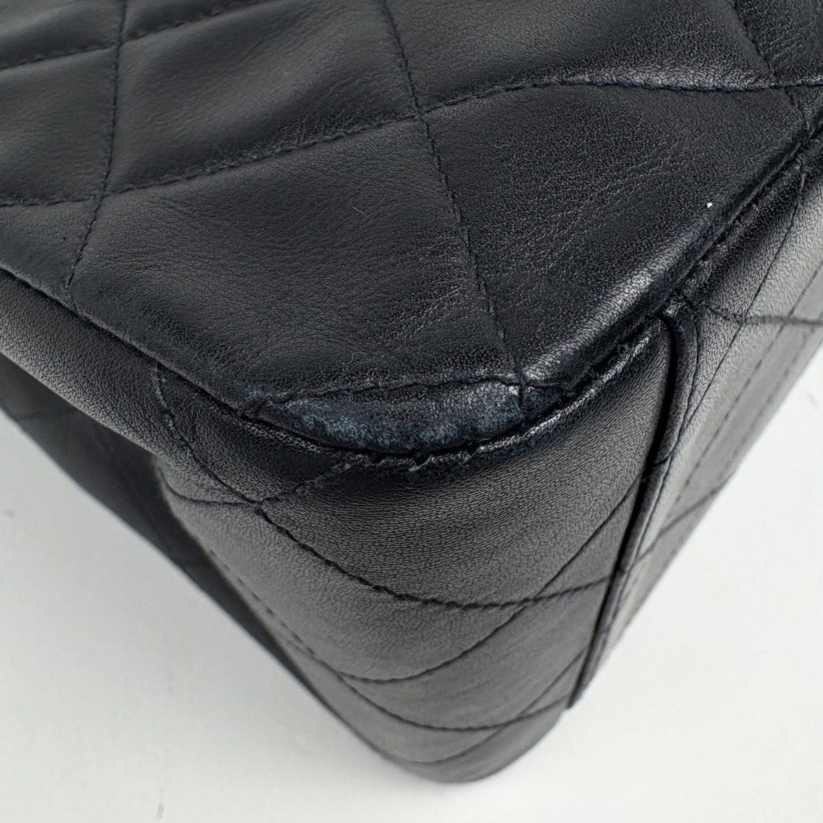 Chanel Big Quilted Single Flap Chain Shoulder Bag CC Logo Leather Black — view 3