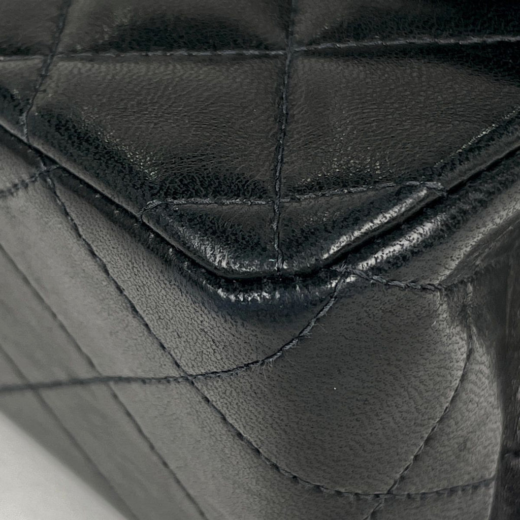 Chanel Quilted Double Flap Chain Shoulder Bag CC Logo Leather — view 3