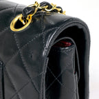 Chanel Quilted Double Flap Chain Shoulder Bag CC Logo Leather — view 5
