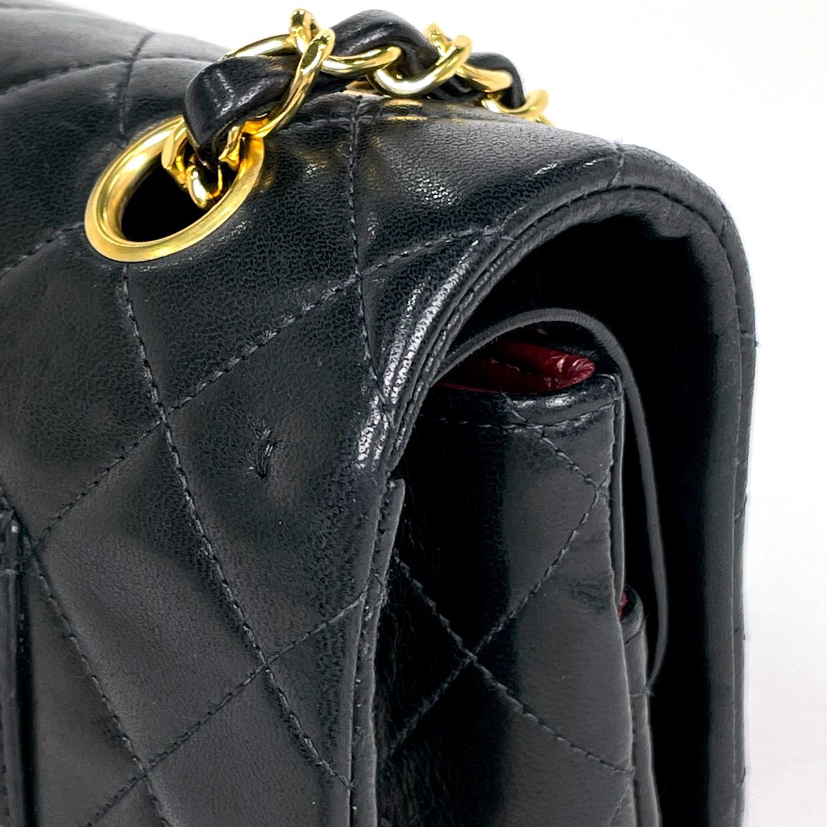 Chanel Quilted Double Flap Chain Shoulder Bag CC Logo Leather — view 5