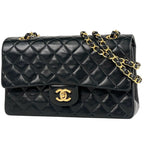 Chanel Quilted Double Flap Chain Shoulder Bag CC Logo Leather