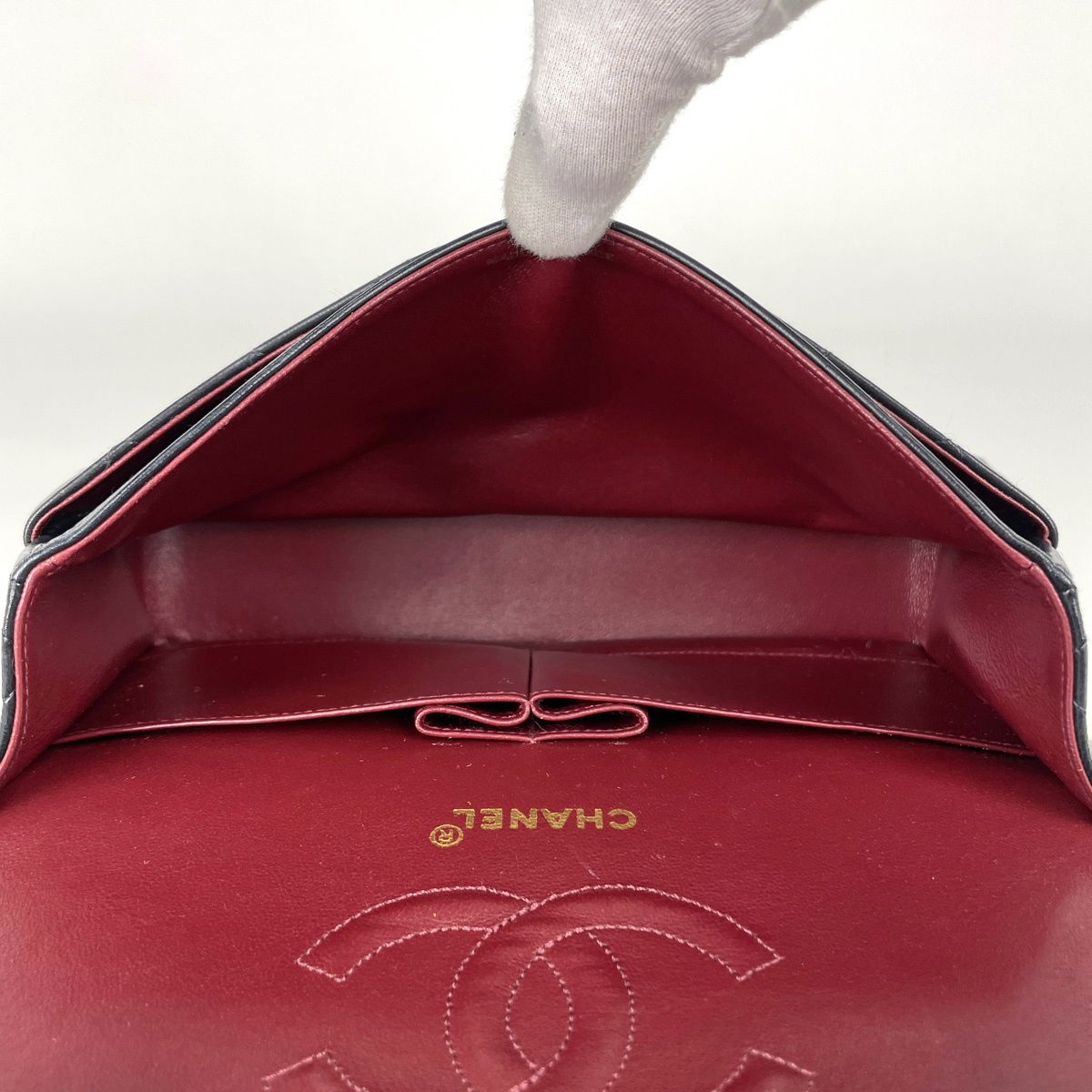 Chanel Quilted Double Flap Chain Shoulder Bag CC Logo Leather — view 8