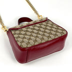 Gucci GG Marmont 2-Way Chain Shoulder Bag Double Canvas Red Beige — view 2