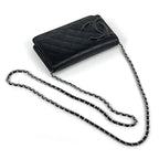 Chanel Cambon Line Chain Shoulder Bag Wallet Leather Black — view 5