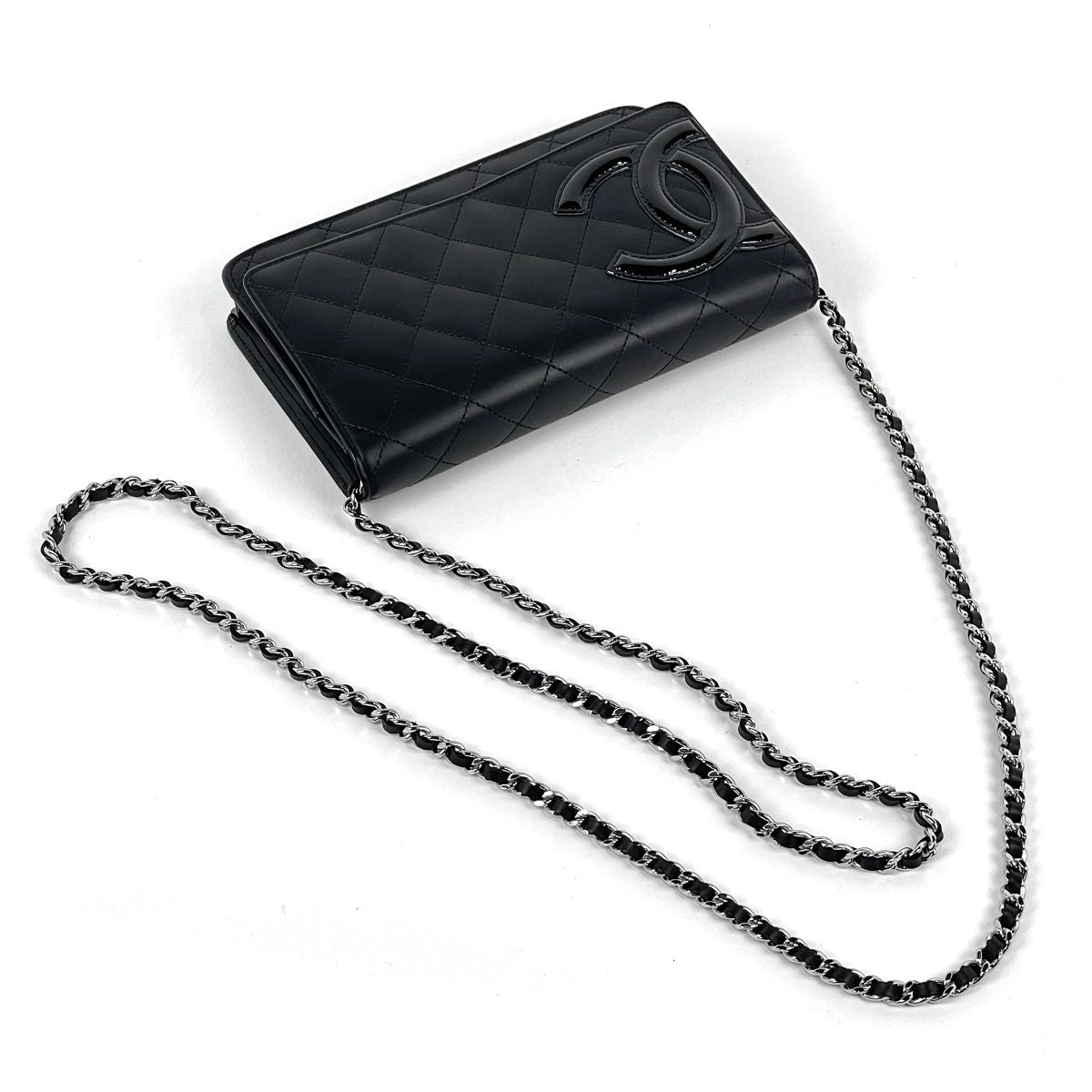 Chanel Cambon Line Chain Shoulder Bag Wallet Leather Black — view 5