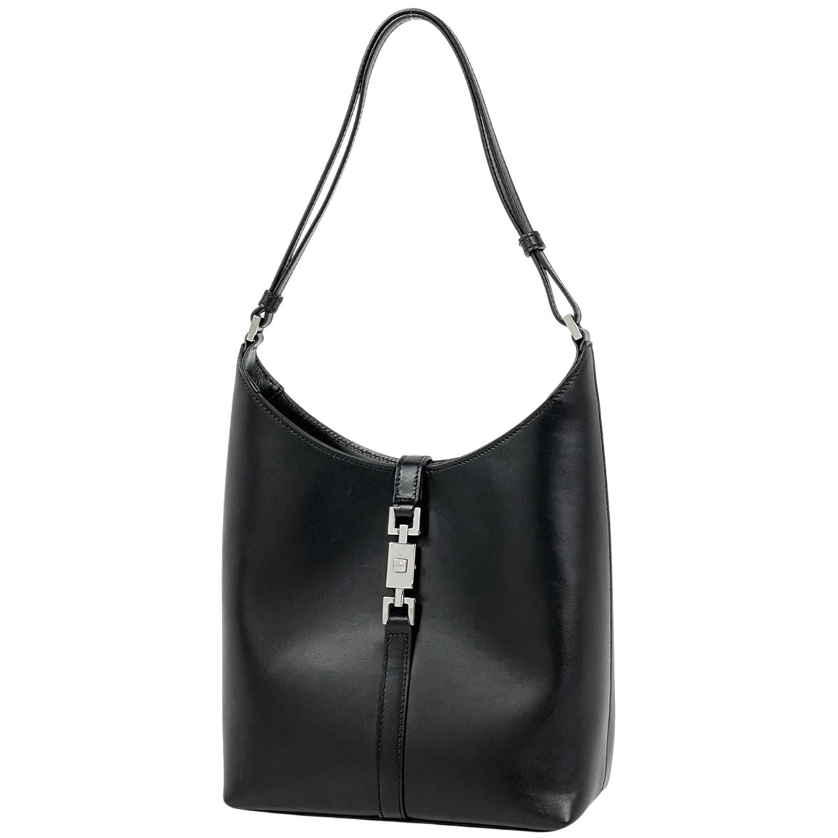 Gucci Jackie Line Shoulder Bag Leather Black