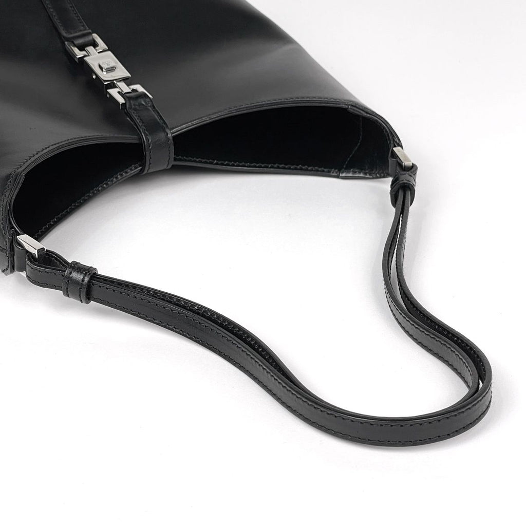 Gucci Jackie Line Shoulder Bag Leather Black — view 6