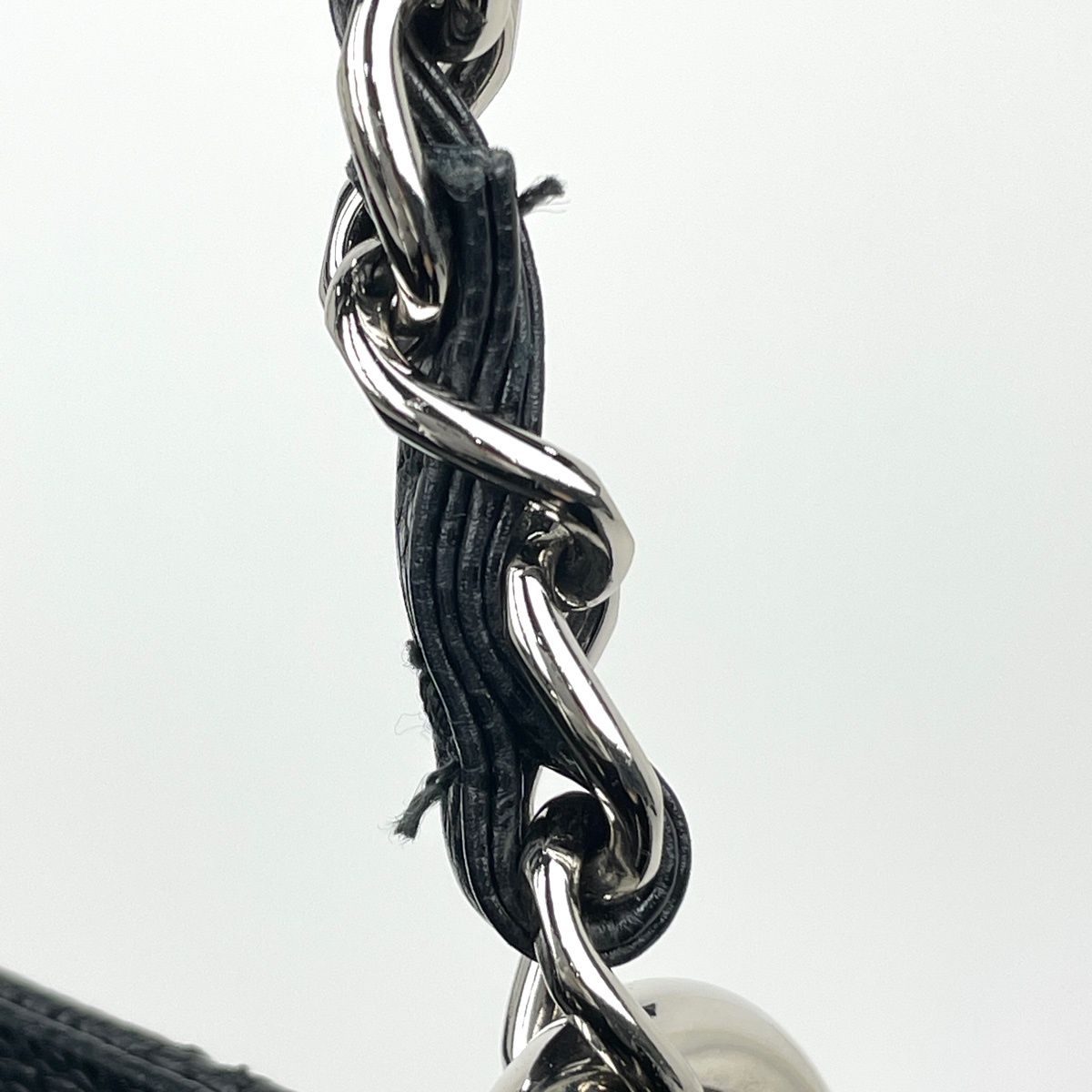 Chanel CC Logo Chain Tote Quilted Grand Shopping GST Caviar Leather Black — view 6