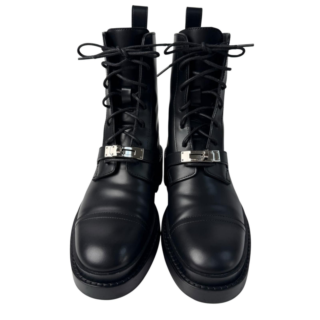 Hermes Funk Kelly Boots 35 Leather Black