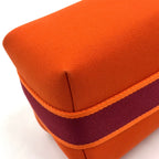Hermes Brid-a-brac PM Pouch Canvas Orange Handbag Silver — view 8