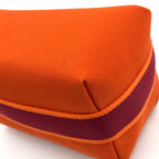 Hermes Brid-a-brac PM Pouch Canvas Orange Handbag Silver — view 9