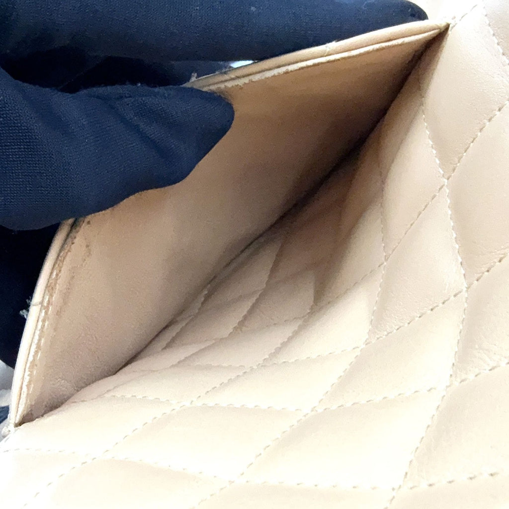 Chanel Cambon Line Lambskin Black Beige Shoulder Bag Silver — view 7
