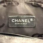 Chanel Cambon Line Lambskin Black Beige Shoulder Bag Silver — view 4