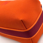 Hermes Brid-a-brac PM Pouch Canvas Orange Handbag Silver — view 7