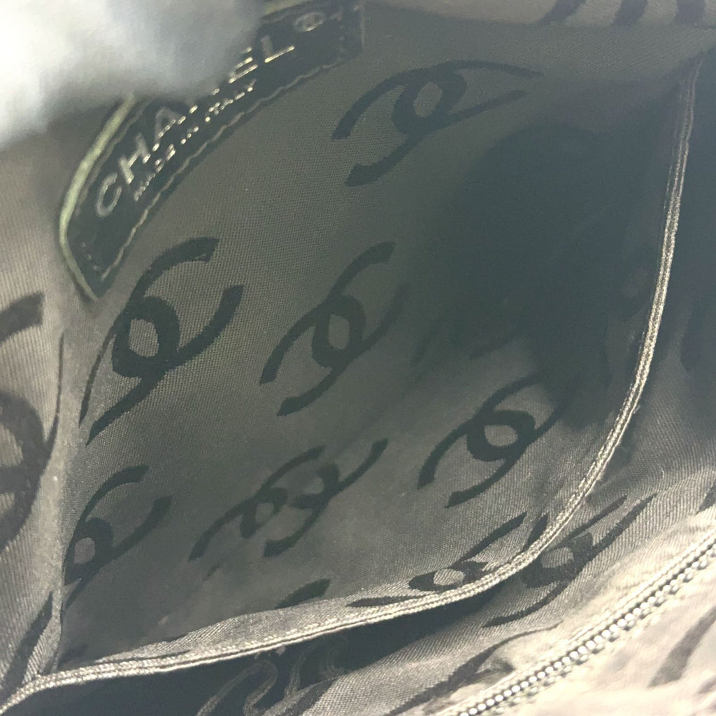 Chanel Cambon Line Lambskin Black Beige Shoulder Bag Silver — view 5