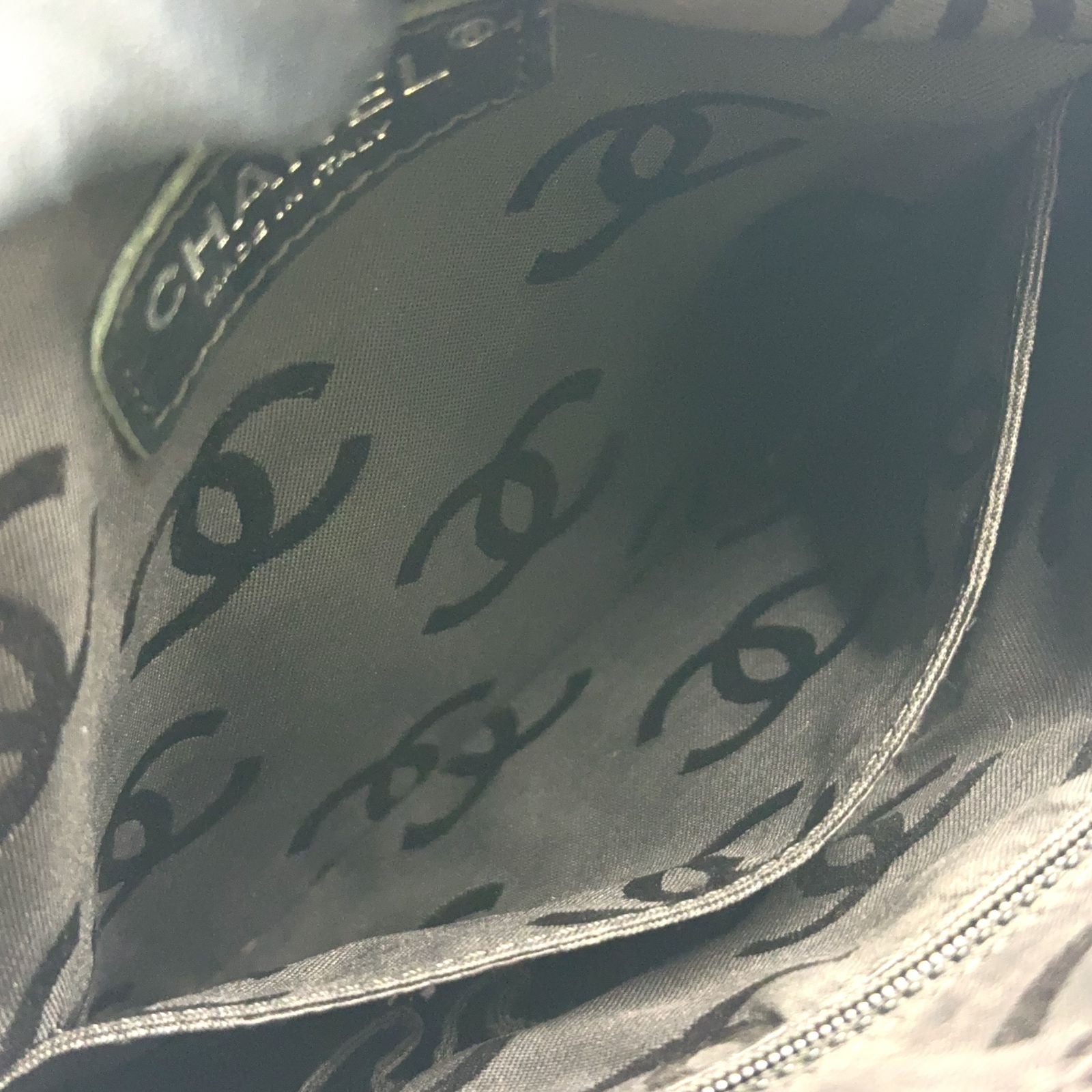 Chanel Cambon Line Lambskin Black Beige Shoulder Bag Silver — view 5