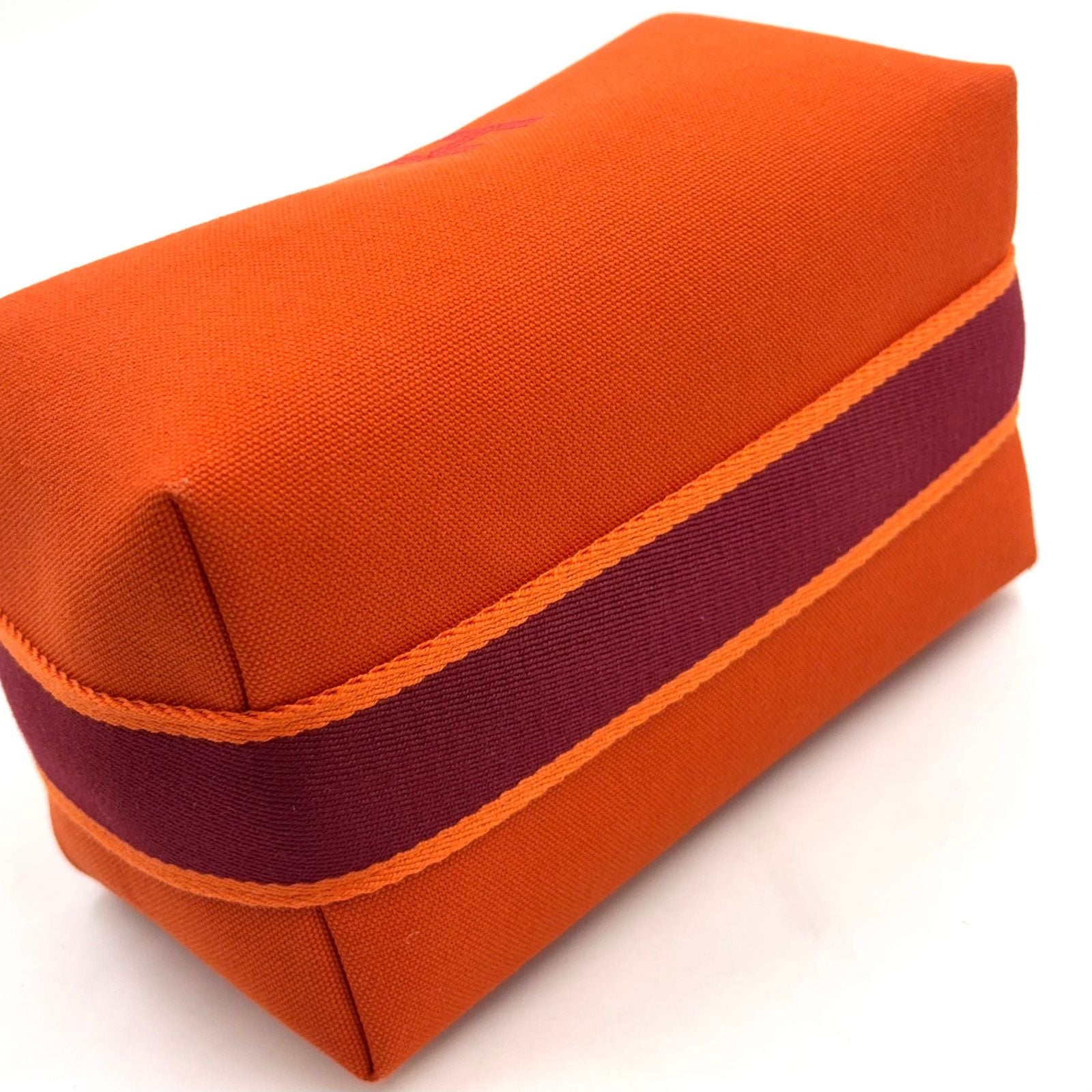 Hermes Brid-a-brac PM Pouch Canvas Orange Handbag Silver — view 6