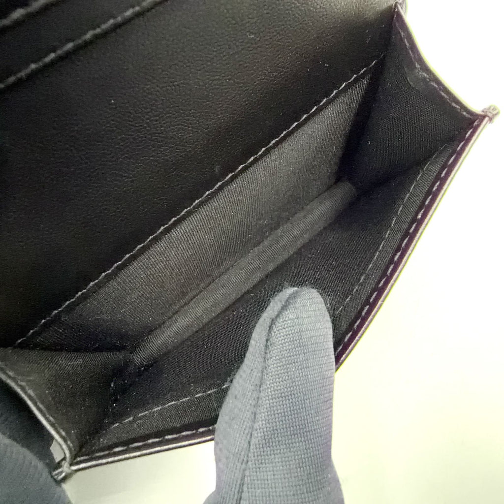 Dior Oblique Jacquard Leather Canvas Navy Black Card Case Silver — view 5