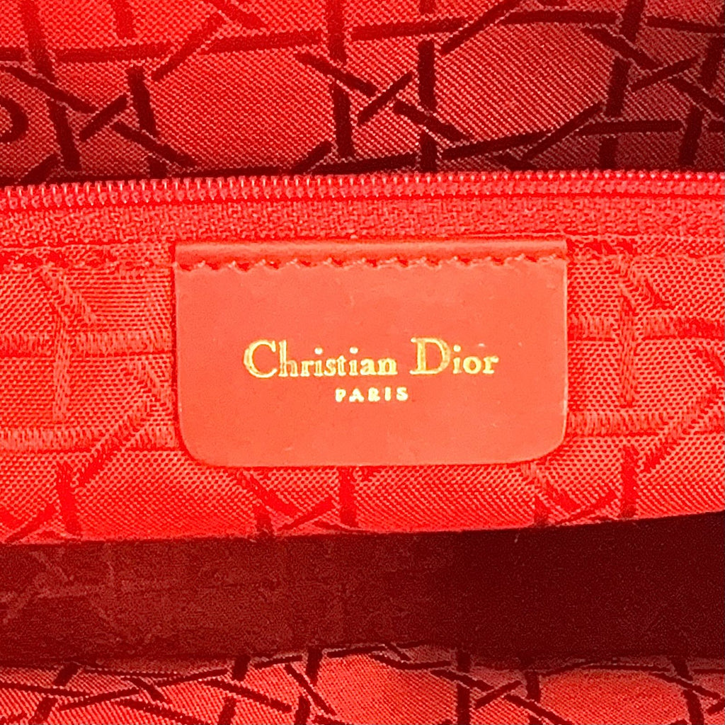 Dior Lady Cannage Quilted Nylon Black Handbag Gold — view 4
