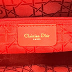 Dior Lady Cannage Quilted Nylon Black Handbag Gold — view 4