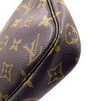 Louis Vuitton Pochette Monogram Leather Brown Light Handbag Gold — view 7